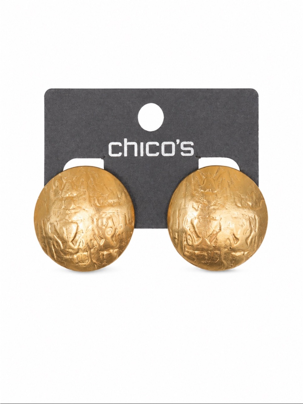 CHICO’s Hammered Gold Dome Clip-On Earrings 💥🆕💥